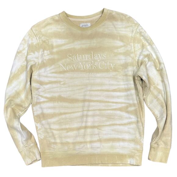 Saturdays NYC Bowery Miller Standard Embroidered Goldenrod Sweatshirt - Picture 1 of 4